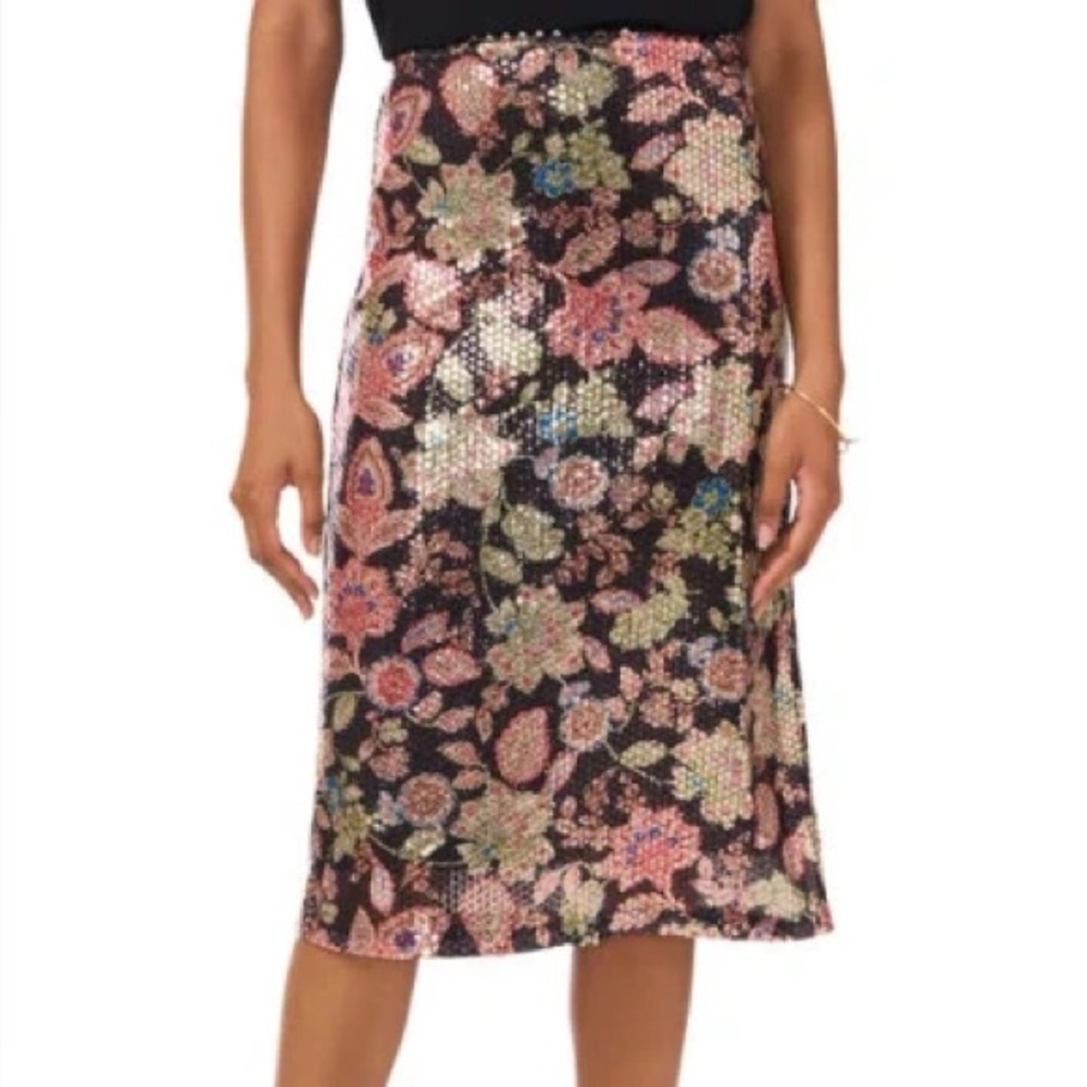 NWT Vince Camuto New Romantic Multicolor Floral Sequin Skirt